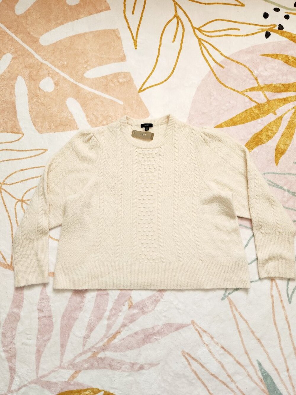 NWT J. Crew Size 3X Cream Merino Wool Alpaca Blend Sweater